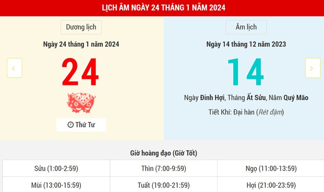  Lịch Âm hôm nay (24-1) và những thông tin tham khảo 第1张