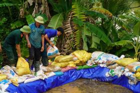 Thanh Hóa: Đê bối bị thấm, 200 cán bộ, chiến sỹ và người dân thần tốc vá, hàn  第2张